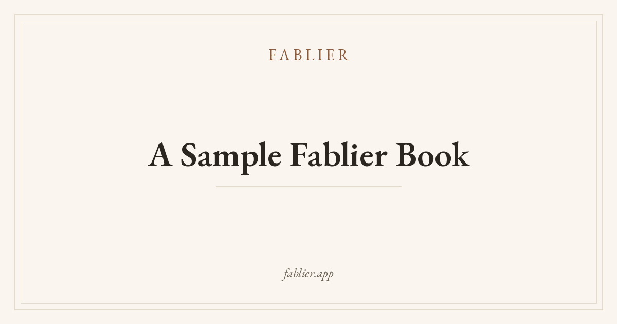 A sample Fablier book