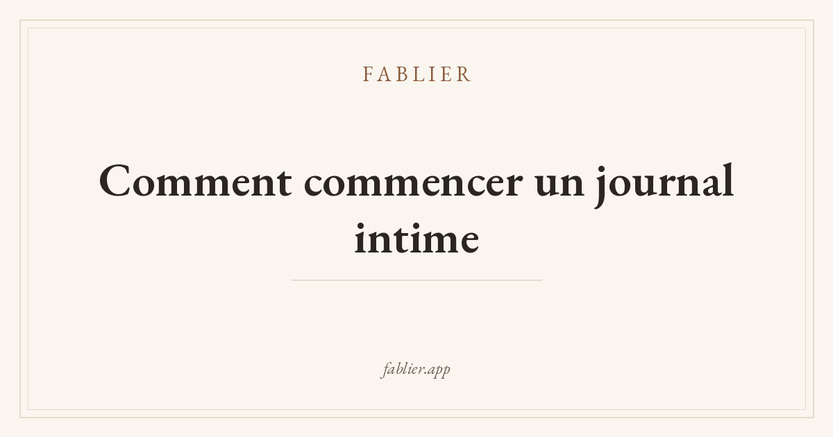 Comment commencer un journal intime