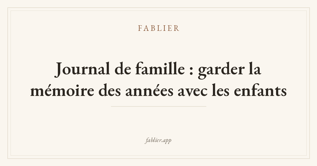 Journal de famille